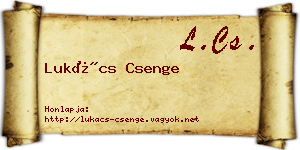 Lukács Csenge névjegykártya